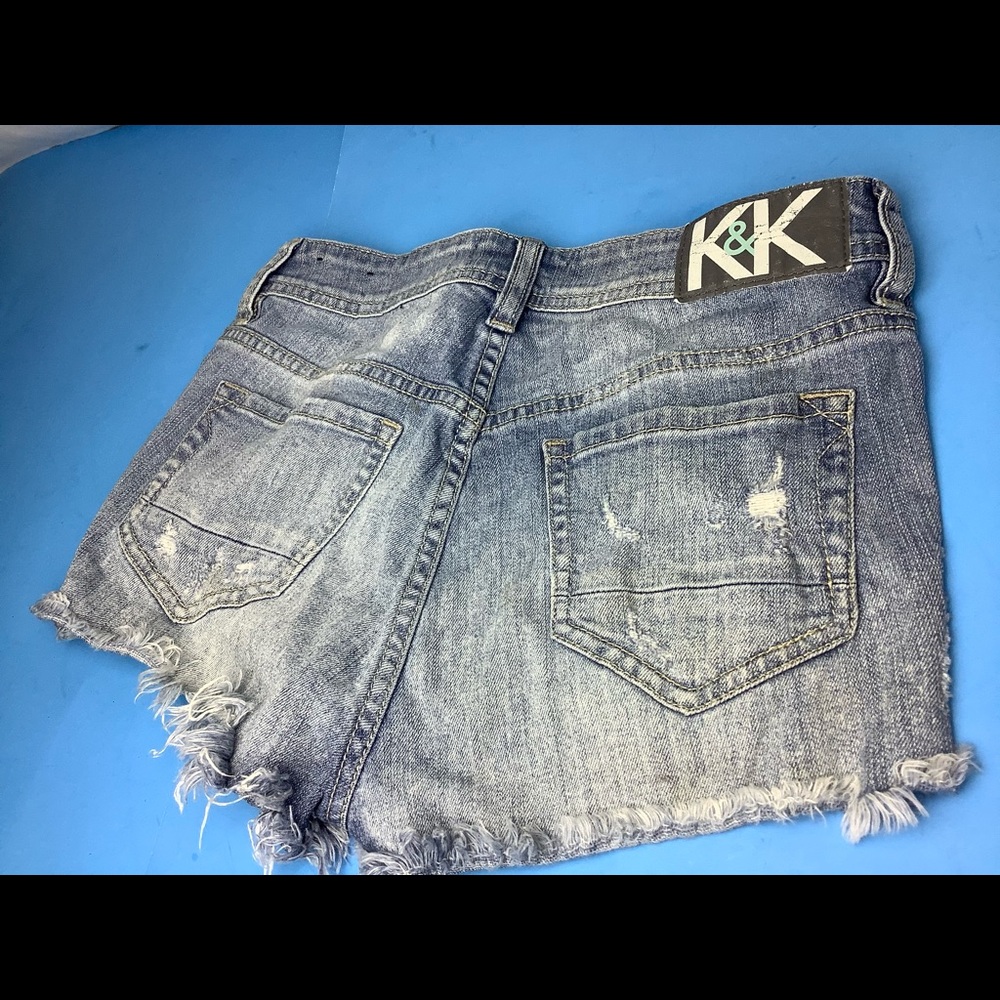 Kylie & Kendall Distressed Studded Jeans Shorts